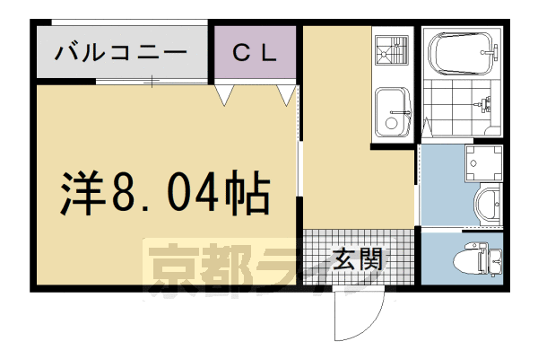■1K:洋8.04×K3.48(27.13 ㎡)