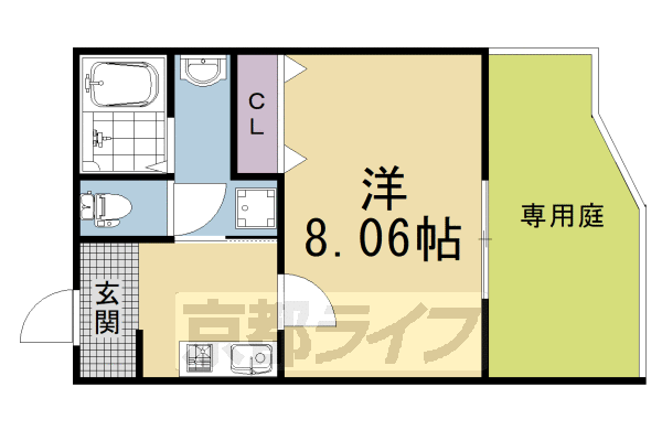 ■1K:洋8.06×K2.57(26.75 ㎡)