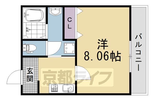 ■1K:洋8.06×K2.57(26.75 ㎡)