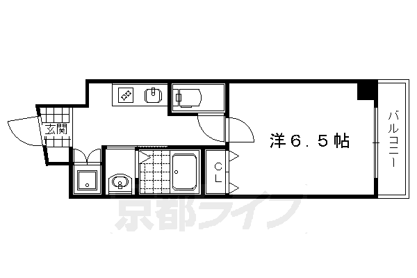 1K：洋6.5×K2（24.22 ㎡）