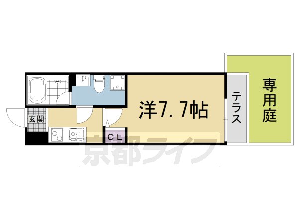 ■1K:洋7.7×K2.2(22.92 ㎡)