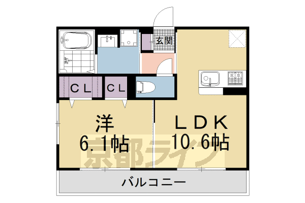 ■1LDK：洋6.1×LDK10.6(40.29 ㎡)